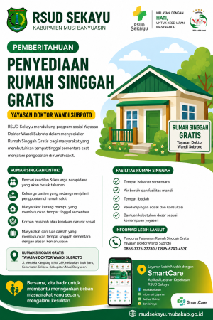 RSUD Sekayu Informasikan Penyediaan Rumah Singgah Gratis
